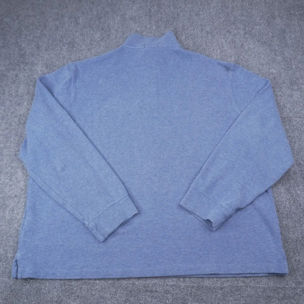 Polo Ralph Lauren Quarter-Zip Pullover Mens XXL Blue Heathered Knit Logo 1212
